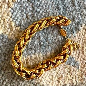 Vintage Stamped Napier Gold Rope Bracelet